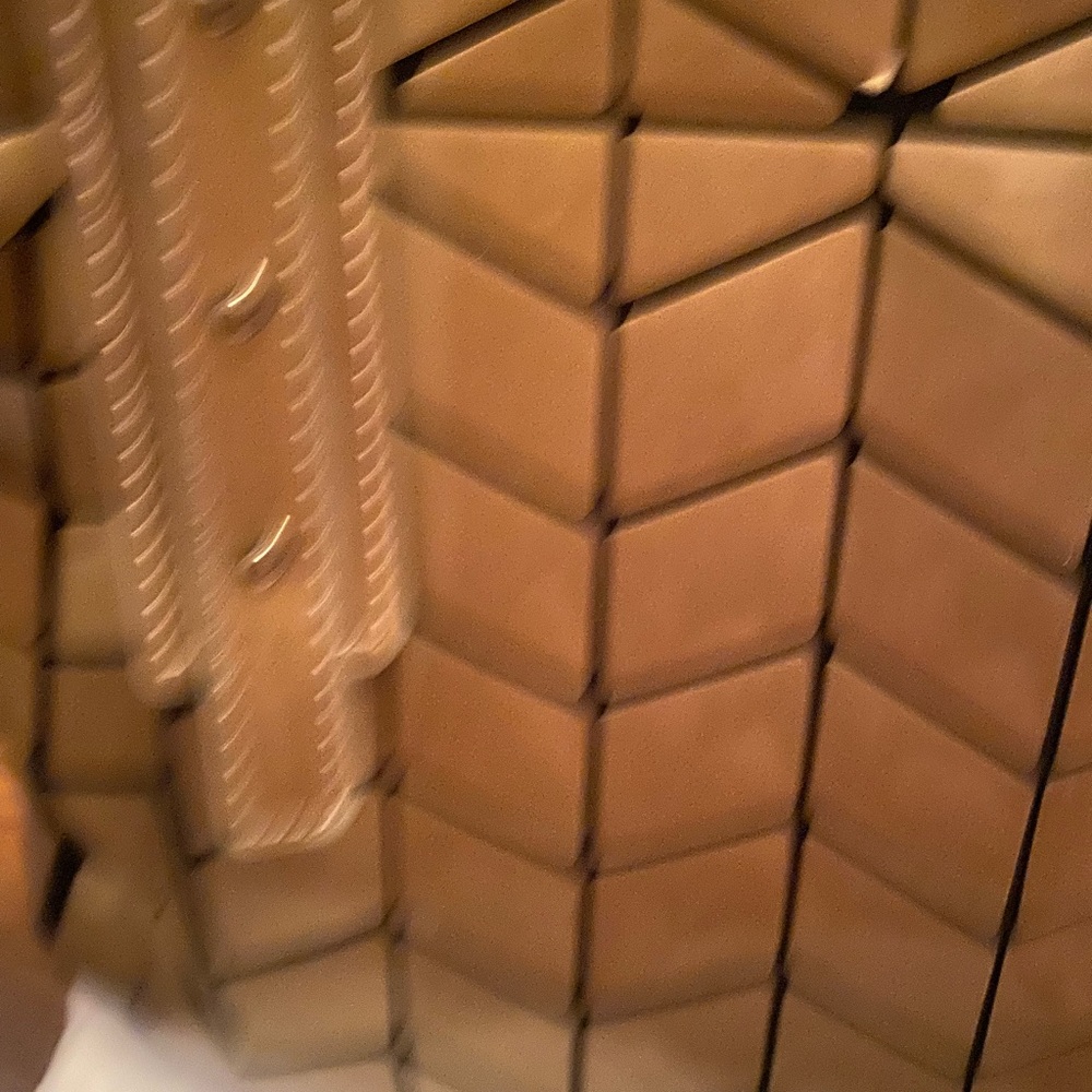 Structured Metallic Gold Geo-Panel Tote - Picture 5 of 7